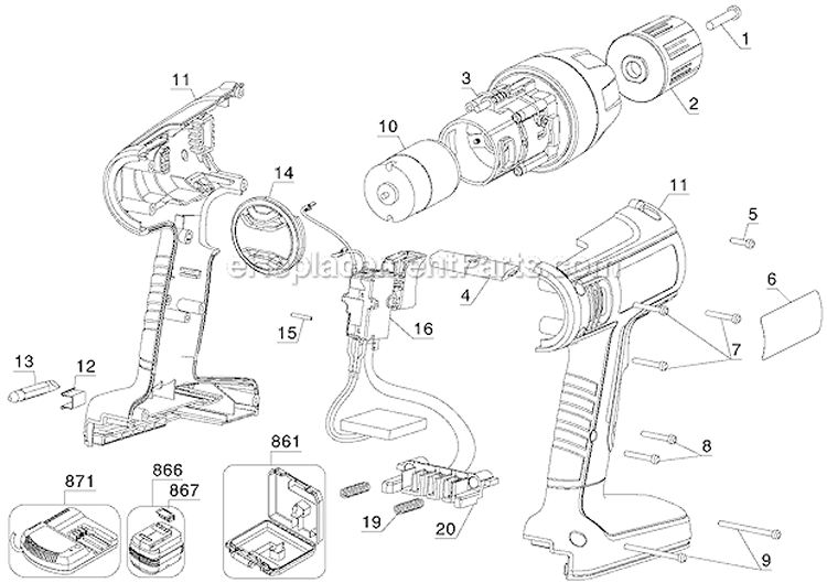 Page A Diagram and Parts List for FS12PS  Black and Decker Cordless Drill